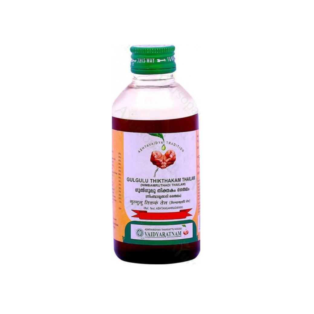 Vaidyaratnam Ayurvedic Gulguluthikthakam Thailam Oil 200 Ml