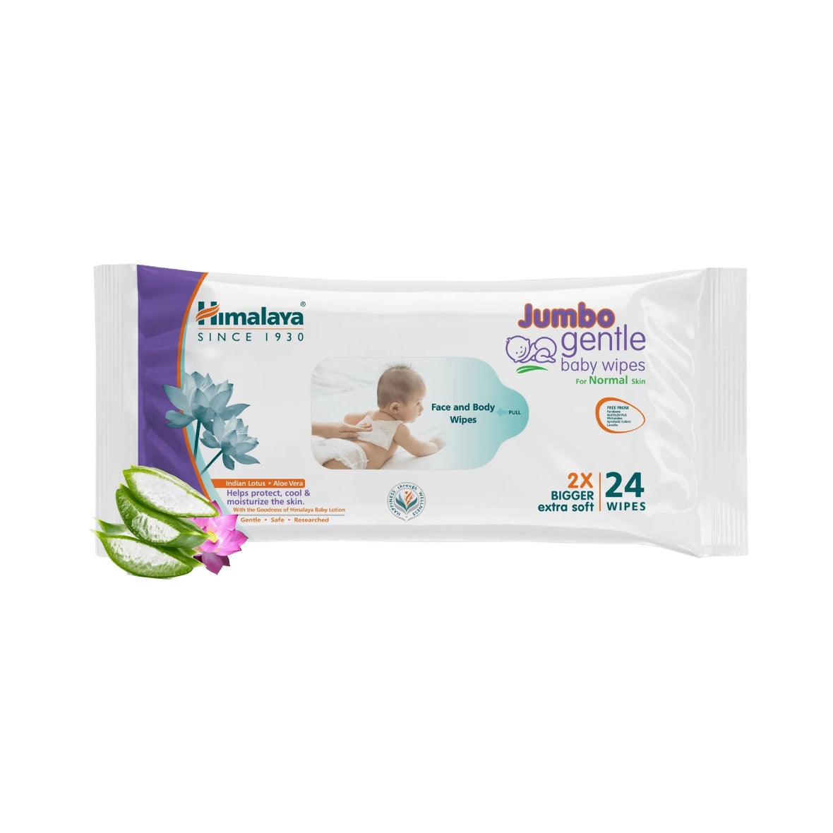 Himalaya Herbal Jumbo Gentle Baby Wipes For Normal Skin