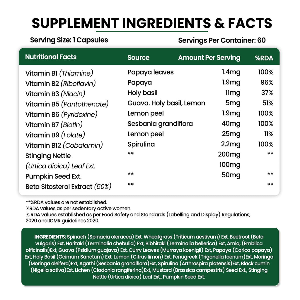 Himalayan Organics Pflanzlicher DHT-Blocker Biotin Vegetarisch 60 Kapseln