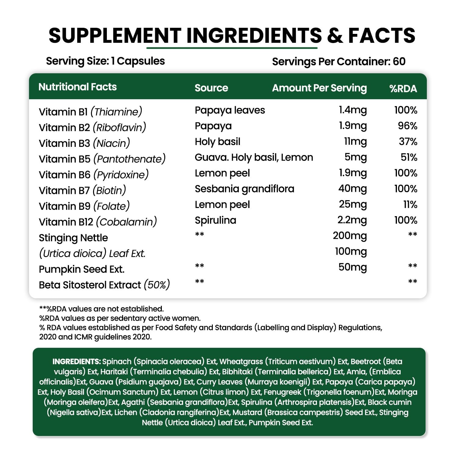 Himalayan Organics Pflanzlicher DHT-Blocker Biotin Vegetarisch 60 Kapseln