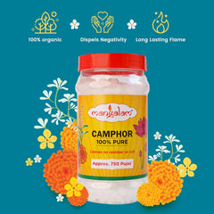 Mangalam 100% Pure Camphor Slab Leaves No Residue Or Ash Bottle Tablet