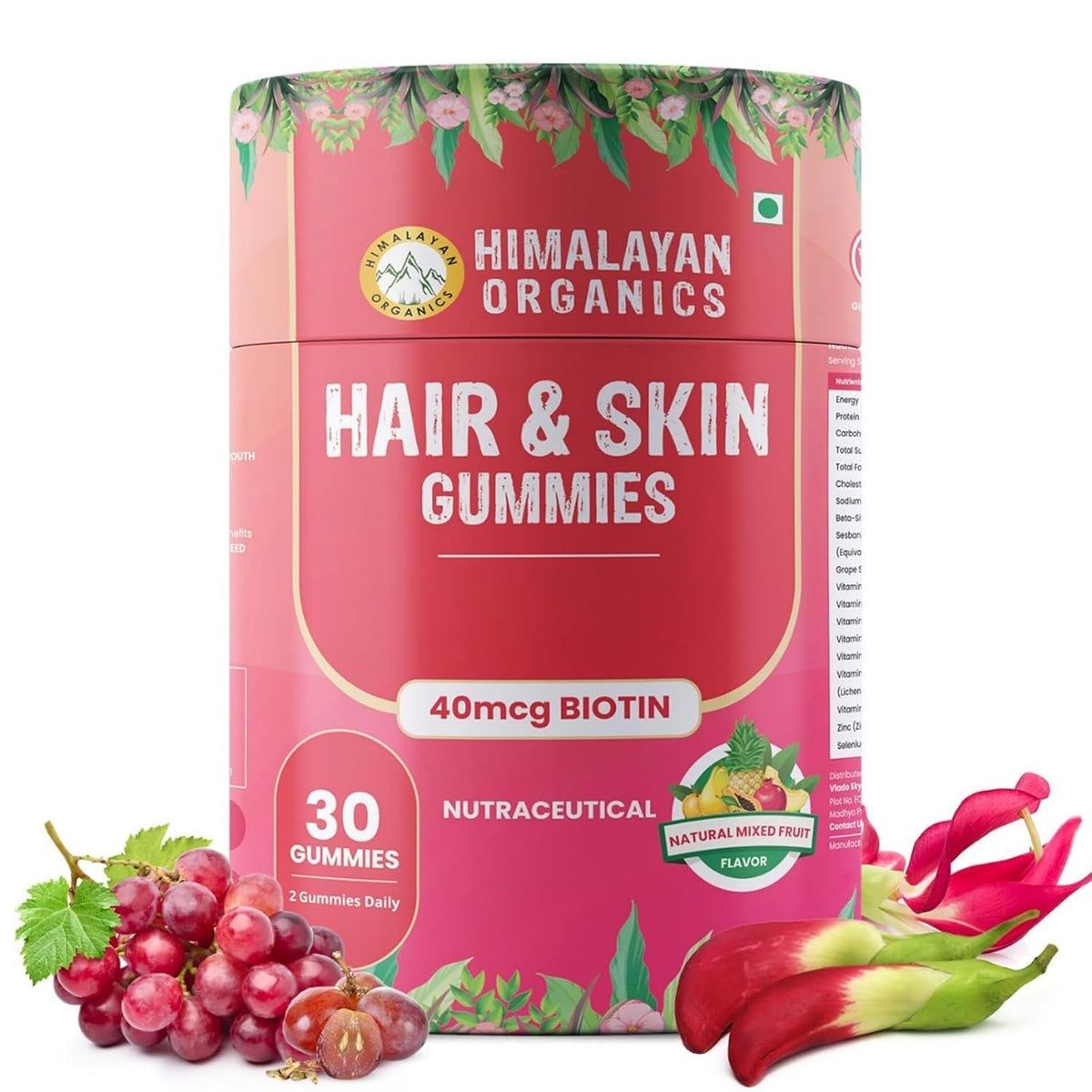 Himalayan Organics Hair & Skin 40mcg Biotin Gummies