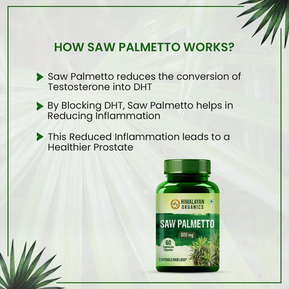 Himalayan Organics Saw Palmetto 800mg Vegetarian 60 Capsules