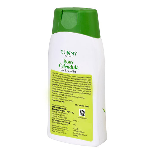 Bakson's Sunny Herbals Boro Calendula Cool & Fresh Talc For Lingering Freshness Talcum Powder 100gm