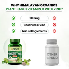 Himalayan Organics Plant Based Vitamin C With Zinc Vegetarian 120 Capsules