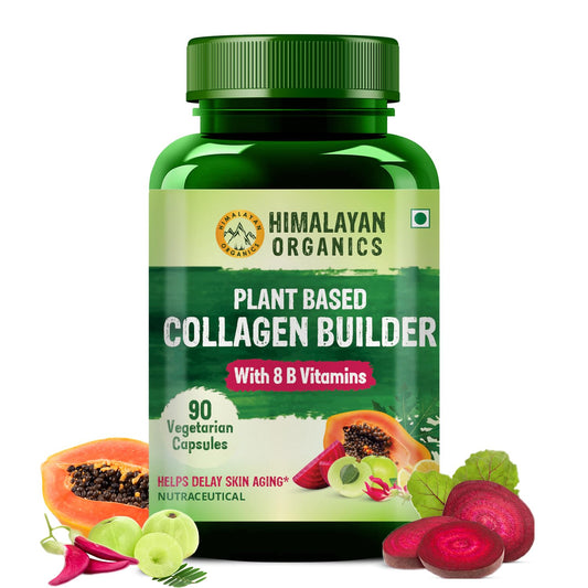 Himalayan Organics Pflanzlicher Kollagen-Builder mit 8 B-Vitaminen, vegetarisch, 90 Kapseln