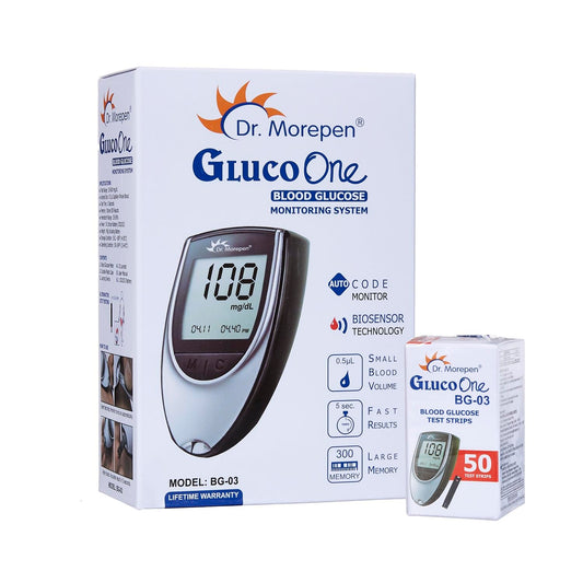 Dr. Morepen BG-03 Gluco One Glucometer-Kombination, 50 Streifen (mehrfarbig)