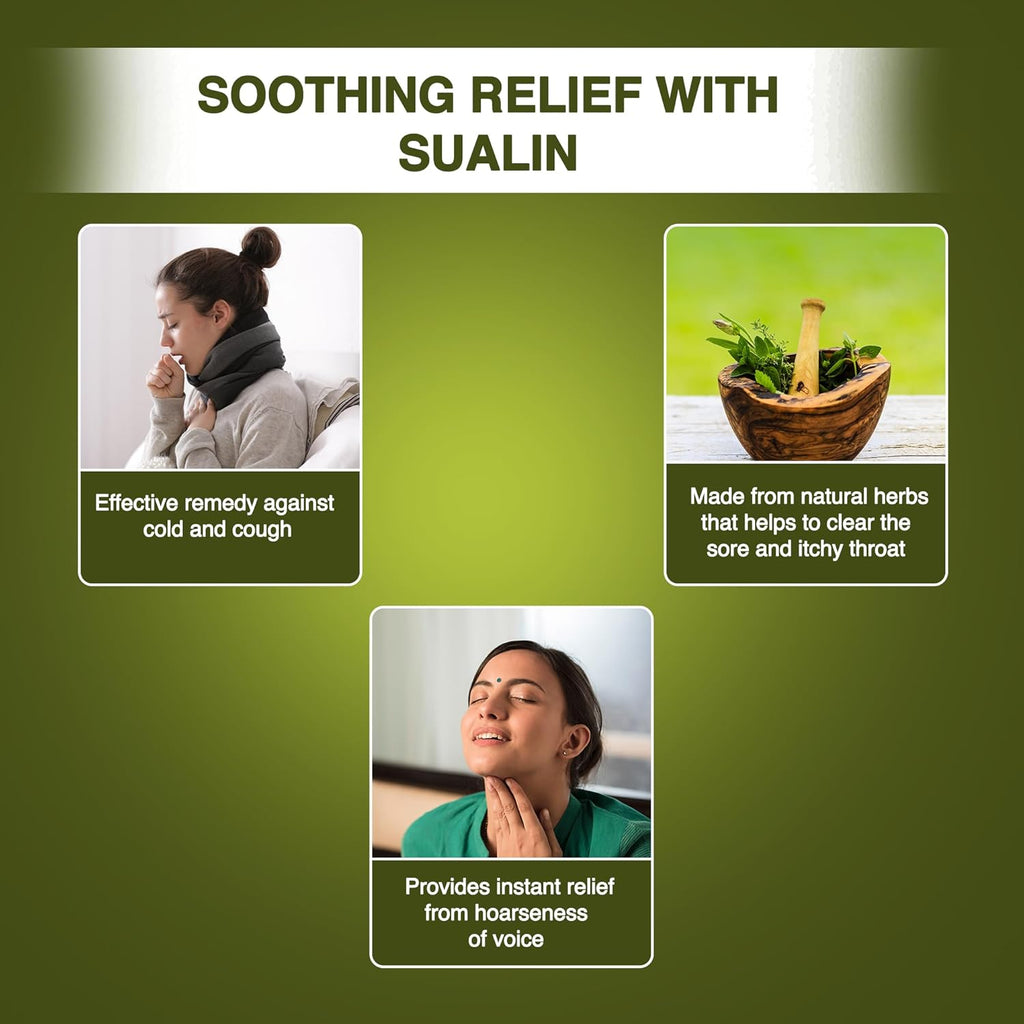 Hamdard Аюрведический Суалин для естественного средства от кашля и простуды, 50 таблеток