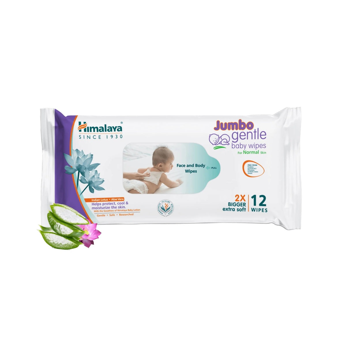 Himalaya Herbal Jumbo Gentle Baby Wipes For Normal Skin