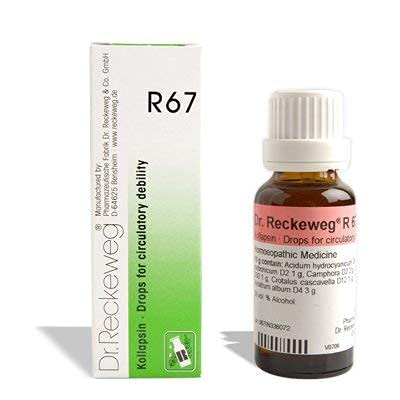 Dr Reckeweg Homoeopathy R67 Circulatory Debility Drops 22 ml