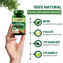 Himalayan Organics Plant Based Iron Supplement With Folate Vegetarian 60 Capsules