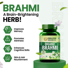 Таблетки Himalayan Organics Brahmi. Чистые травы для здоровья разума. Помогают улучшить бдительность (120 таблеток).