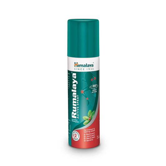 Himalaya Herbal Ayurvedic Rumalaya Active Spray Schnelle und langanhaltende Linderung von Körperschmerzen, Rückenschmerzen, Knieschmerzen, Gelenkschmerzen, Muskelschmerzen, Verstauchungen. Beginnt innerhalb von 2 Minuten mit der Schmerzlinderung.