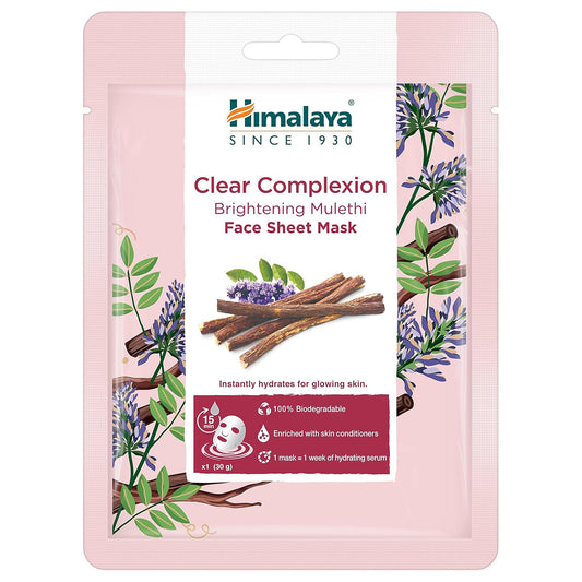 Аюрведический уход за собой Himalaya Herbal Очищающий цвет лица Мулети, вечность молодости, черника и клубника Мгновенно увлажняет кожу для сияющей кожи Тканевая маска для лица