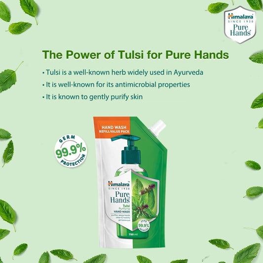 Аюрведический уход за телом Himalaya Herbal Pure Hands Tulsi Purifying очищает, сохраняет руки чистыми и здоровыми Мытье рук