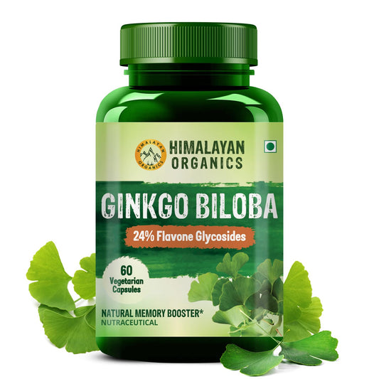 Himalayan Organics Ginkgo Biloba für gesunde Gehirnfunktionen, 60 vegetarische Kapseln