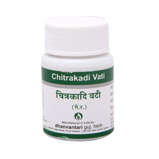 Dhanvantari Ayurvedic Chitrakadi Vati Nützlich bei Magenschmerzen und Verdauungsstörungen Tablette