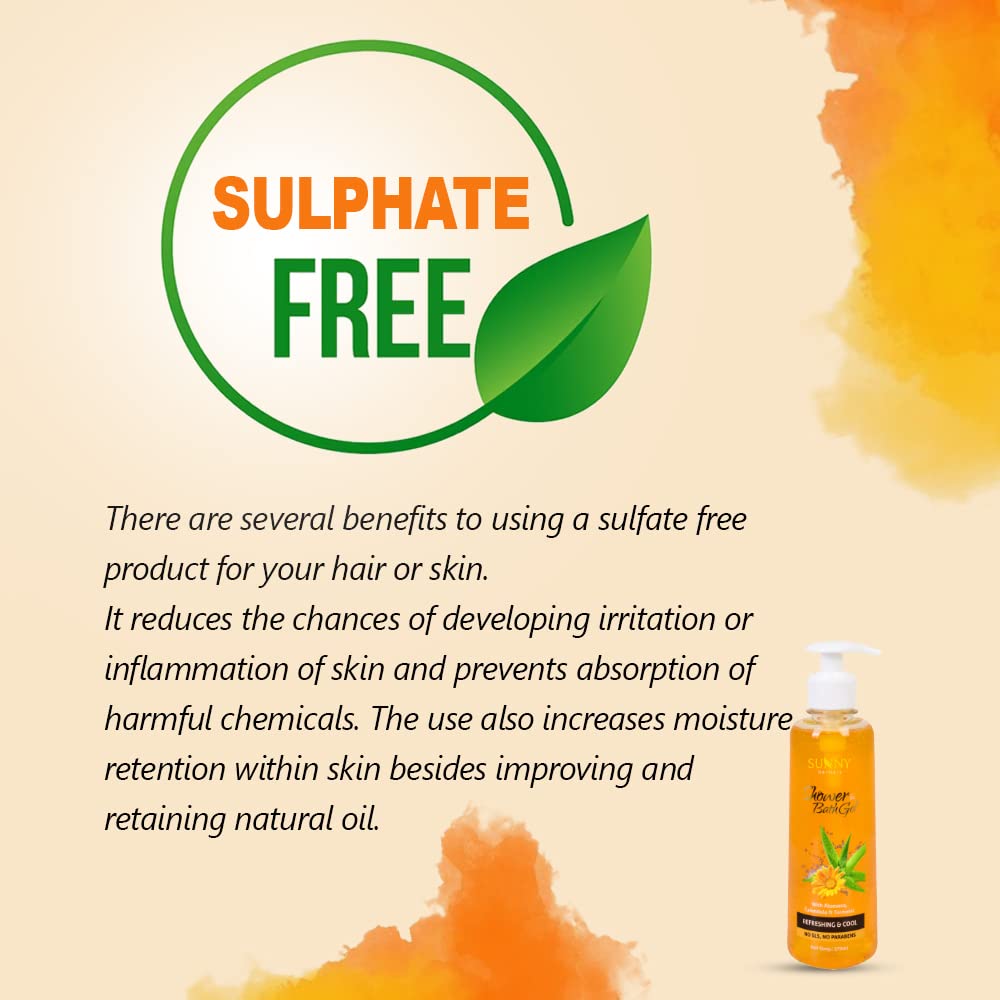 Bakson's Sunny Herbals Shower & Bath With Aloevera & Cool Skin Care Gel 270ml