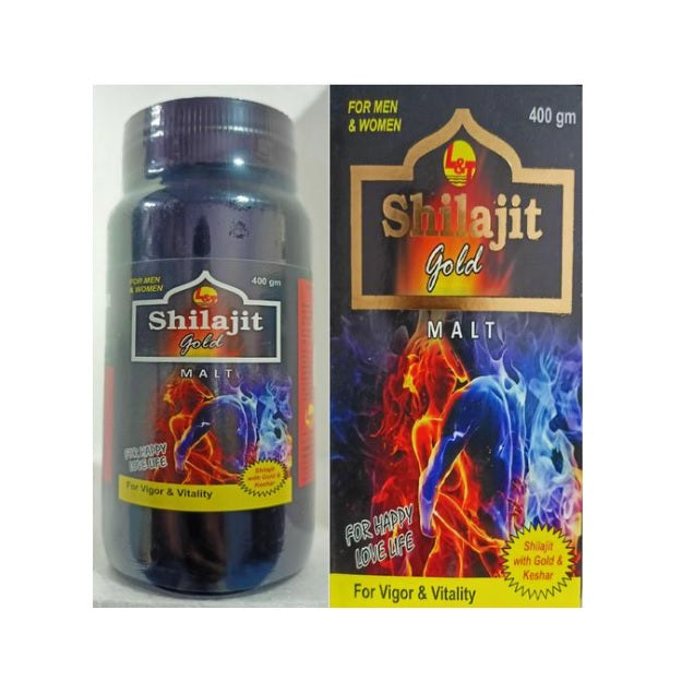 L &amp; T Ayurvedisches Shilajit-Goldmalz für Kraft, Vitalität, ein glückliches Sexualleben und Stemina-Sirup, 400 g