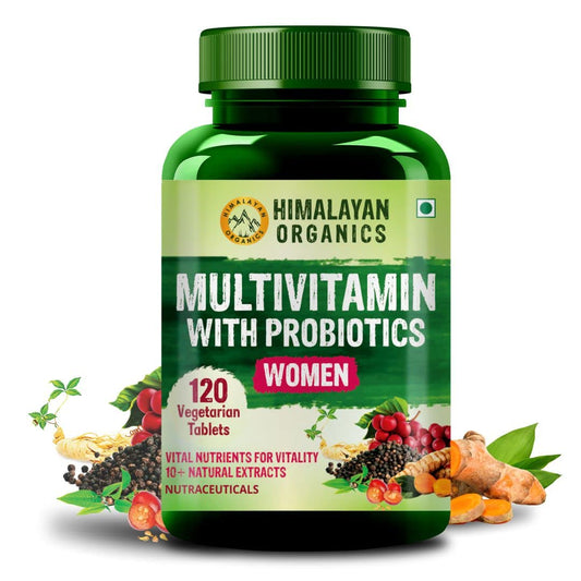 Himalayan Organics Multivitamin mit Probiotika für Frauen, 120 vegetarische Tabletten