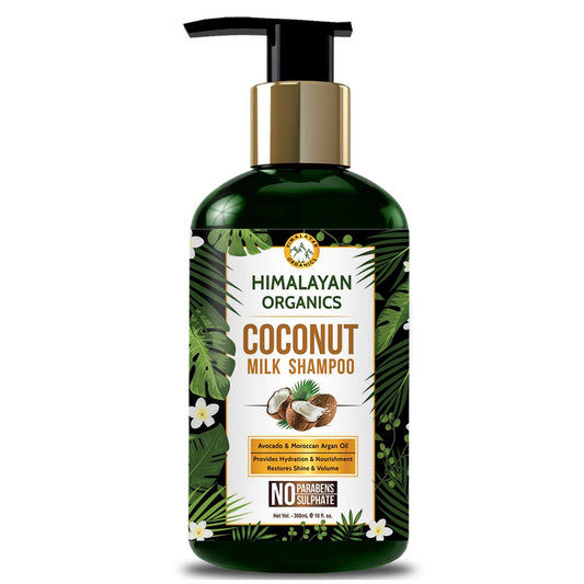 Himalayan Organics Kokosmilch-Shampoo ohne Parabene, Sulfate und Silikone, 300 ml