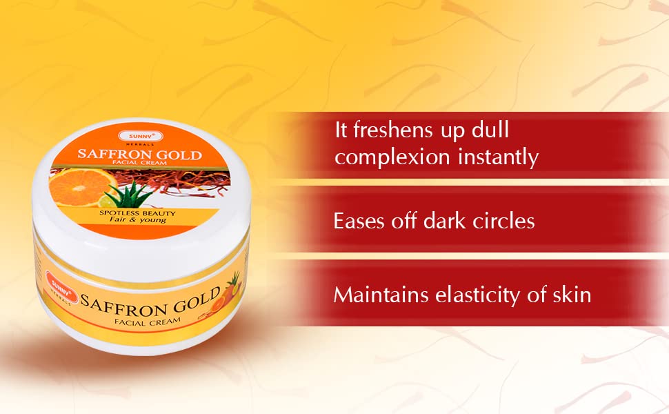 Bakson's Sunny Herbals Saffron Gold Facial With Aloevera,Saffron & young Skin Cream 100gm