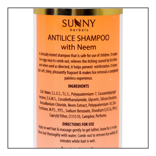 Bakson's Sunny Herbals Anti-Läuse mit Neem, zur sicheren Entfernung von Läusen, Shampoo, 150 ml