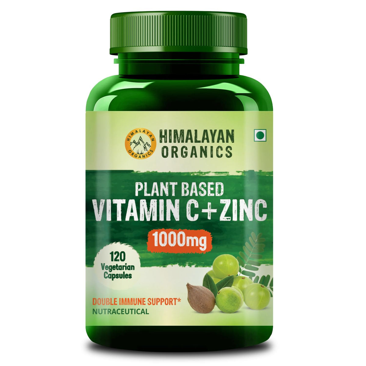 Himalayan Organics Plant Based Vitamin C With Zinc Vegetarian 120 Capsules