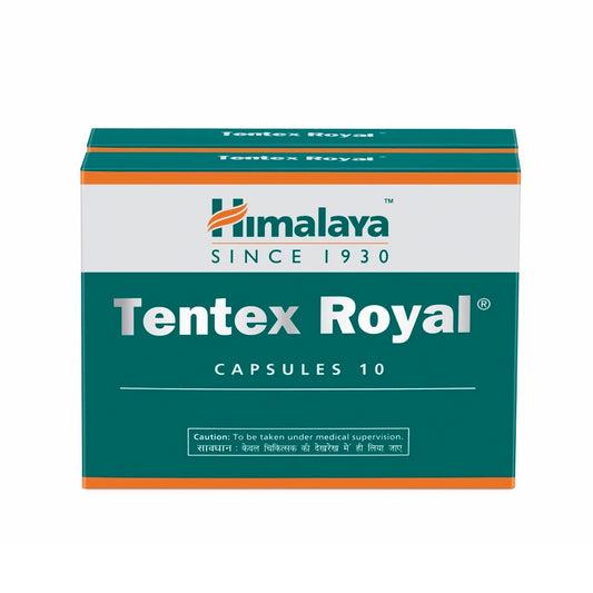 Himalaya Herbal Ayurvedic Tentex Royal Men's Health снимает стресс и повышает работоспособность, 10 капсул