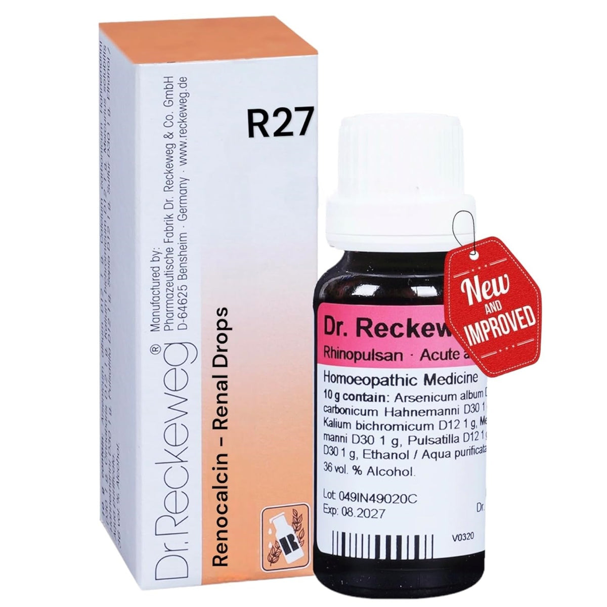 Dr Reckeweg Homoeopathy R27 Renal Calculi Drops 22 ml