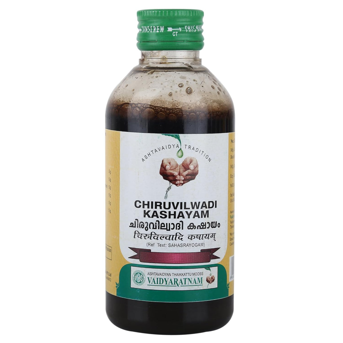 Vaidyaratnam Ayurvedische Chiruvilwadi Kashayam-Flüssigkeit 200 ml