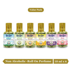 Sri Sri Tattva Aroma Blossom,Divine,Deligth,Jasmine,Rose & Sandal Roll on Perfume