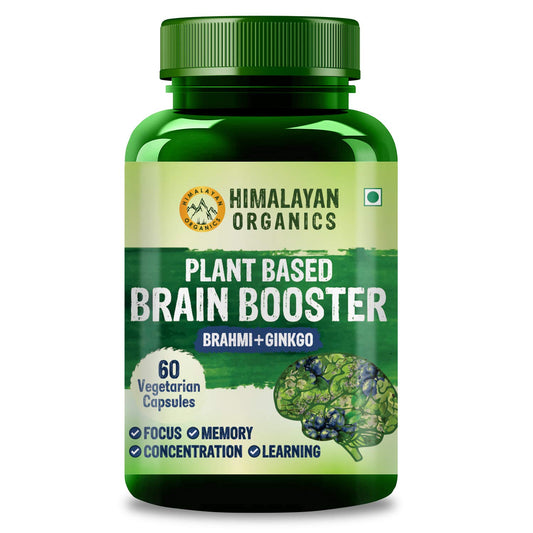 Himalayan Organics Pflanzlicher Brain Booster Ginkgo Brahmi Vegetarisch 60 Kapseln