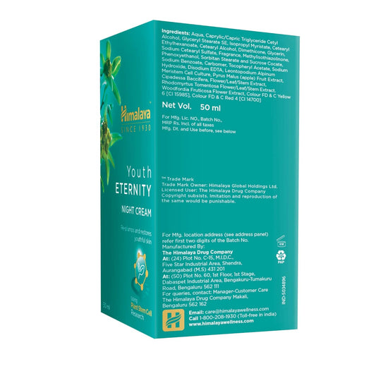 Himalaya Herbal Ayurvedic Personal Care Youth Eternity Nachtcreme für prallere und jugendlichere Haut, 50 ml