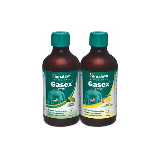 Himalaya Herbal Ayurvedic Gasex Сироп с имбирем, лимоном и элаичи, улучшающий пищеварение, 200 мл