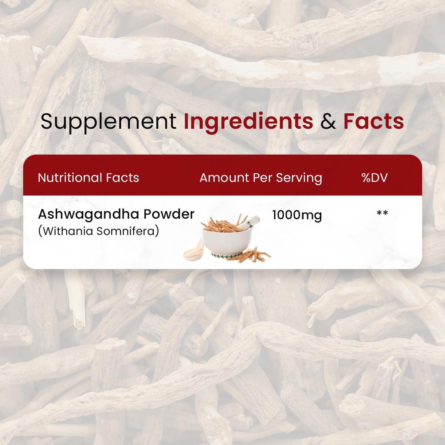 Himalayan Organics Ashwagandha 1000mg Vegetarian Capsules