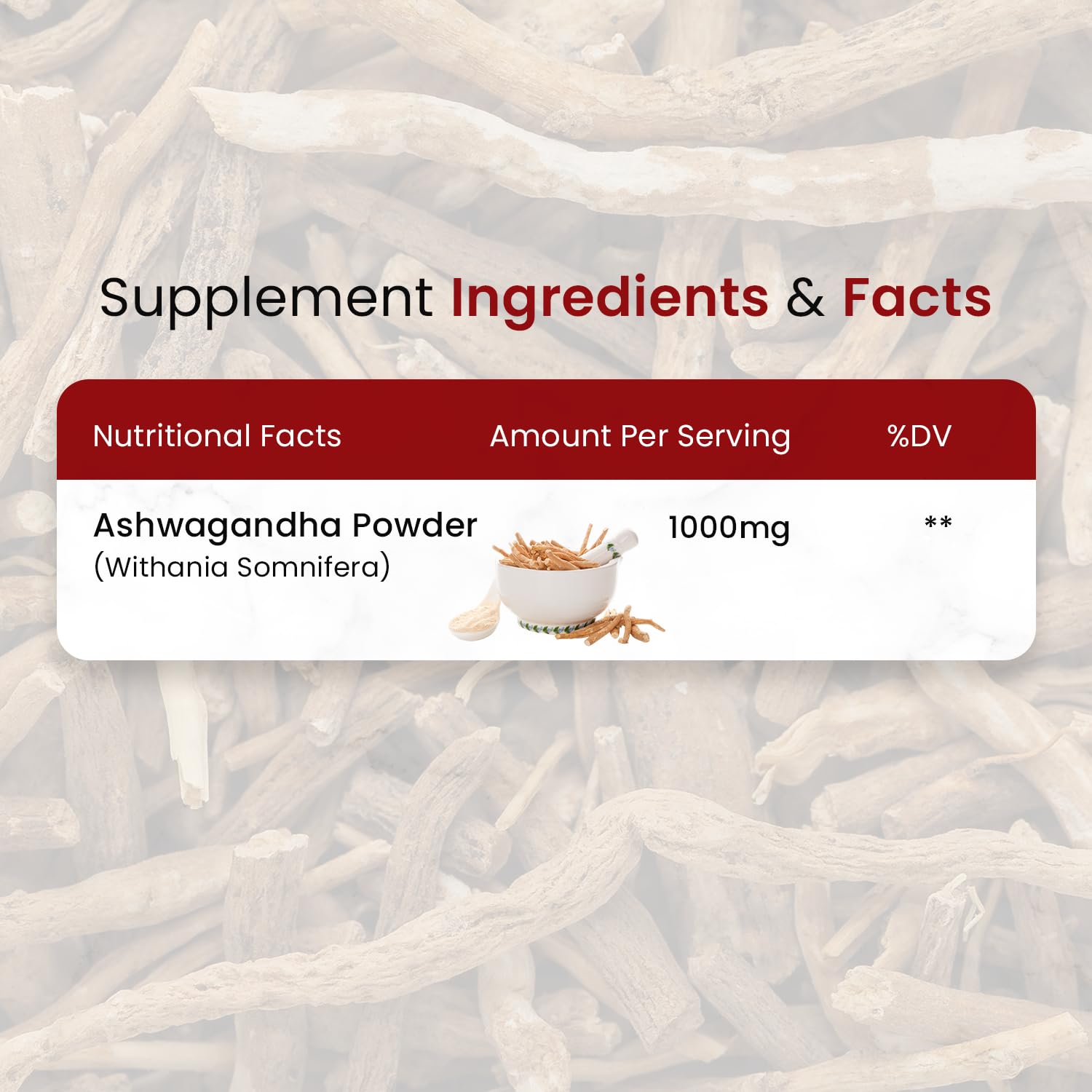 Himalayan Organics Ashwagandha 1000mg Vegetarian Capsules