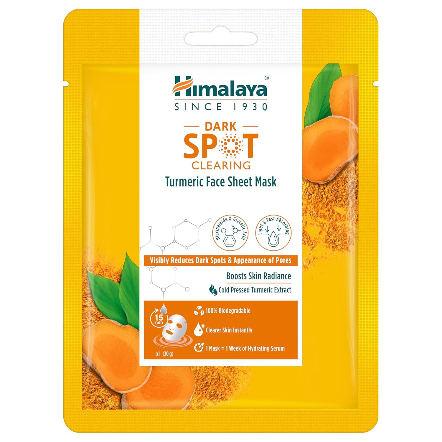 Himalaya Dark Spot Clearing Turmeric Face Sheet Mask 30g