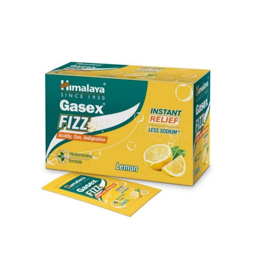 Himalaya Ayurvedic Herbal Healthcare Gasex Fizz Мгновенное избавление от кислотности Быстрое избавление от газов и расстройства желудка (порошок лимона, апельсина и жалджиры 5 г 25 пакетиков)