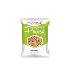 Patanjali Unpolished Pulses White Peas Dry Beans 500g