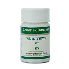 Dhanvantari Ayurvedic Gandhak Rasayan Nützlich bei Hautkrankheiten und Krätze Tablette