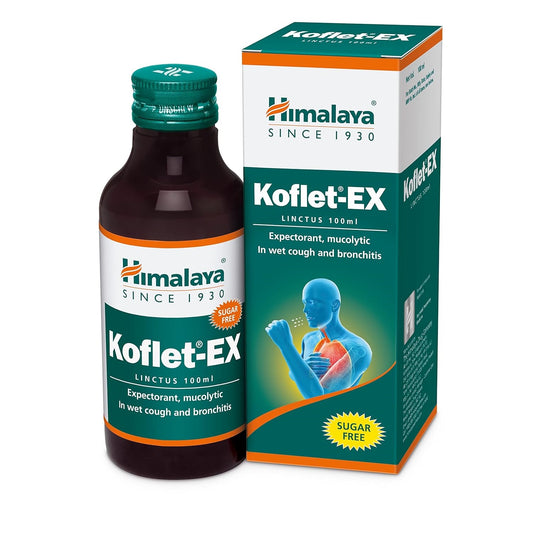 Himalaya Herbal Ayurvedic Koflet-Ex Linctus Expektorans, Schleimlöser bei feuchtem Husten und Bronchitis, Flüssigkeit, 100 ml