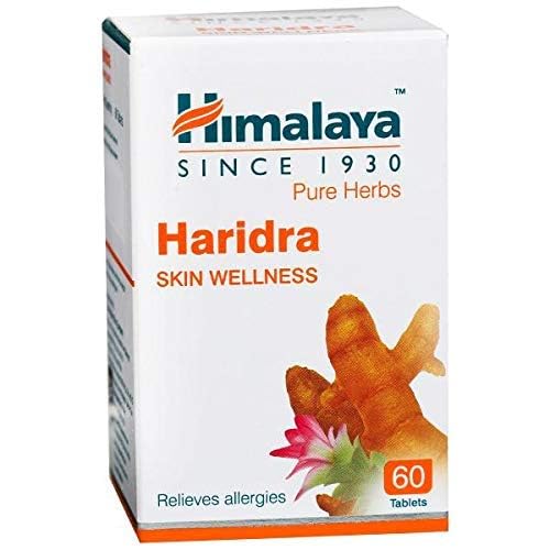 Himalaya Pure Herbs Skin Wellness Herbal Ayurvedic Haridra lindert Allergien, 60 Tabletten