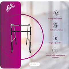 Flamingo Health Orthopaedic Walker with Castor (360° rotating wheels) Universal Code 2335