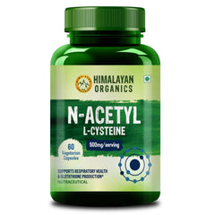 Himalayan Organics N Acetyl L Cysteine 500mg Serving Vegetarian 60 Capsules