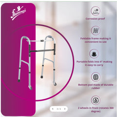 Flamingo Health Orthopaedic Walker with Castor (360° rotating wheels) Universal Code 2335