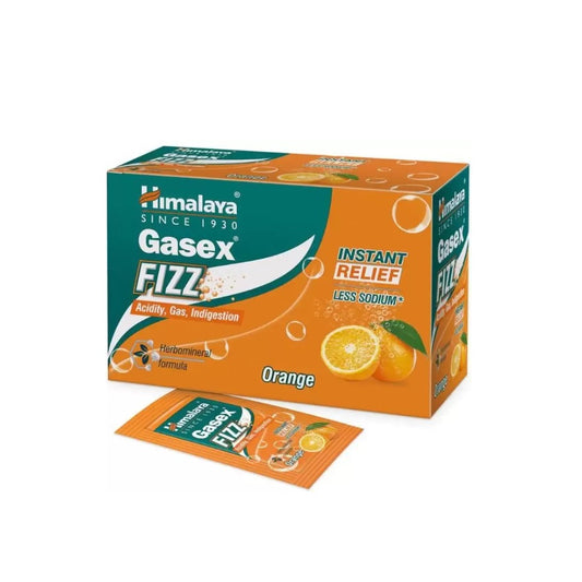 Himalaya Ayurvedic Herbal Healthcare Gasex Fizz Мгновенное избавление от кислотности Быстрое избавление от газов и расстройства желудка (порошок лимона, апельсина и жалджиры 5 г 25 пакетиков)