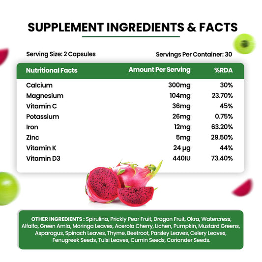 Himalayan Organics Pflanzliche Knochenstärke Vegetarisch 60 Kapseln