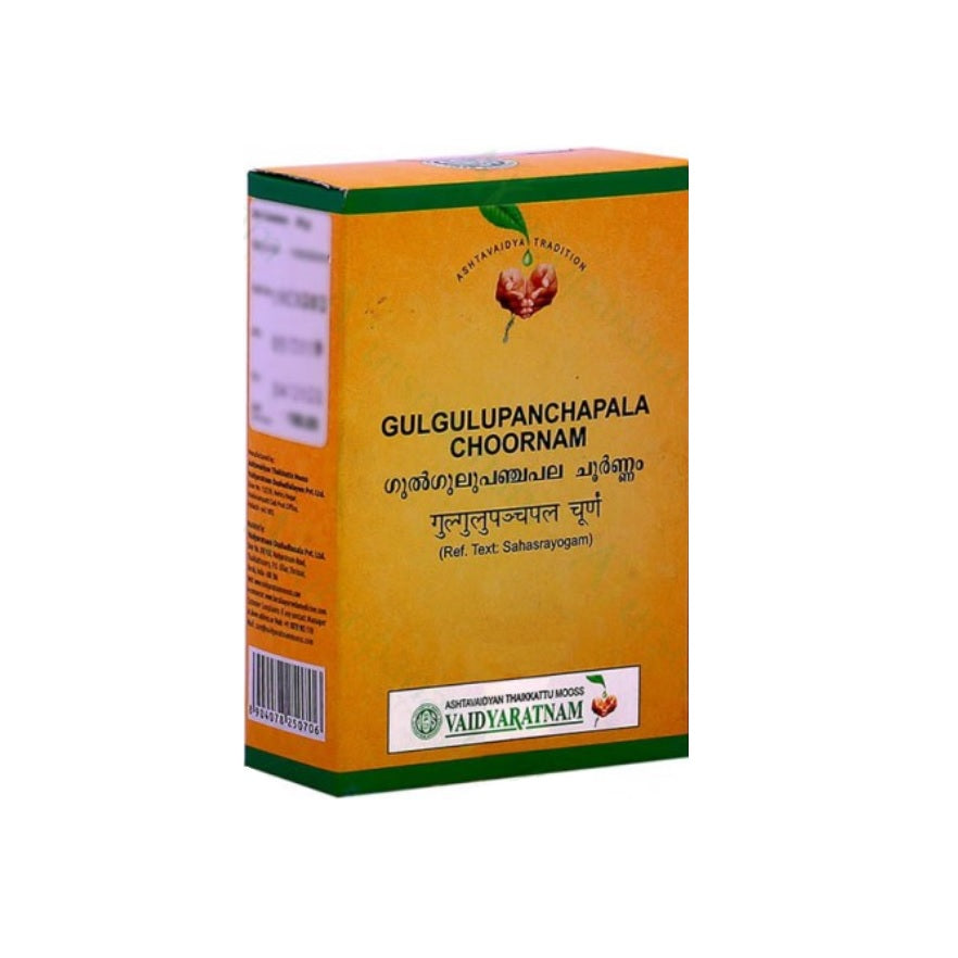 Vaidyaratnam Ayurvedisches Gulgulupanchapala Choornam Pulver 50g