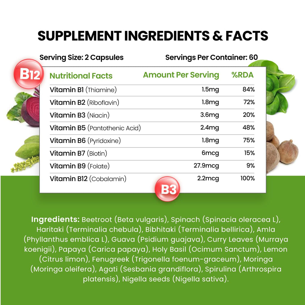 Himalayan Organics Plant Based Vitamin B12 Vegetarian 60 Capsules